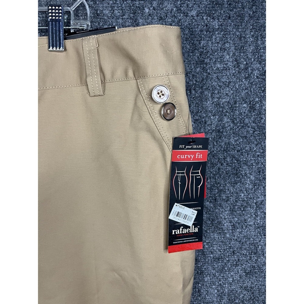 Rafaella Women's Khaki Pants Size 16 Tan Straight Leg Curvy Fit - Picture 3 of 11
